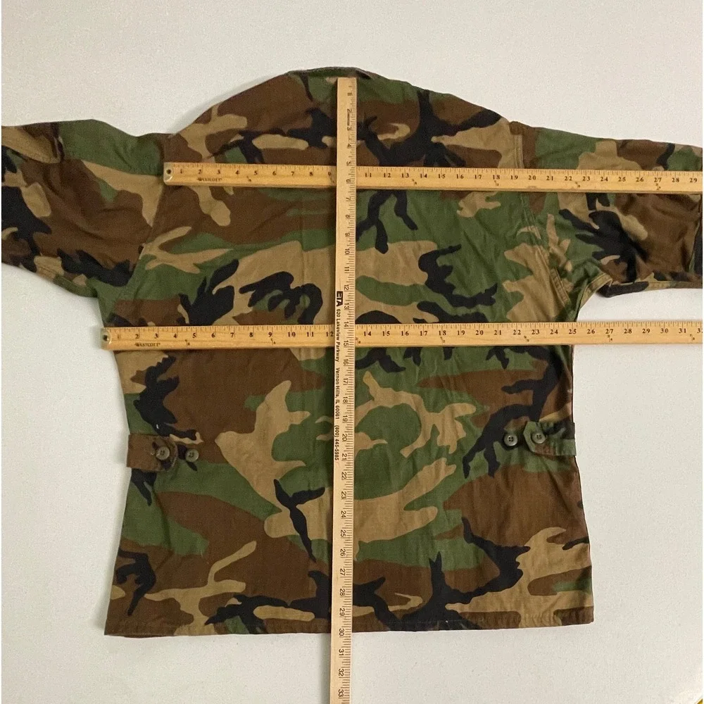 Vintage US Military Woodland Camo BDU Field Jacket Large Regular 1985 Ripstop - Picture 9 of 12